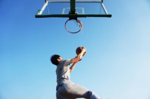 A basket ball dunk representing success in web design goals